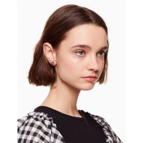 Kate Spade Shore Thing Red Crab Animal Stud Earrings - Picture 2 of 8